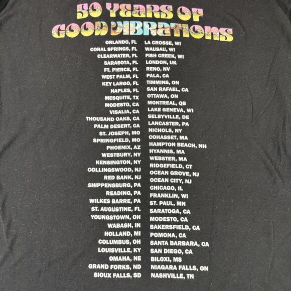 Beach Boys Shirt Mens XL Black 50 Years Good Vibrations Tour Concert Tee Music - Picture 6 of 6